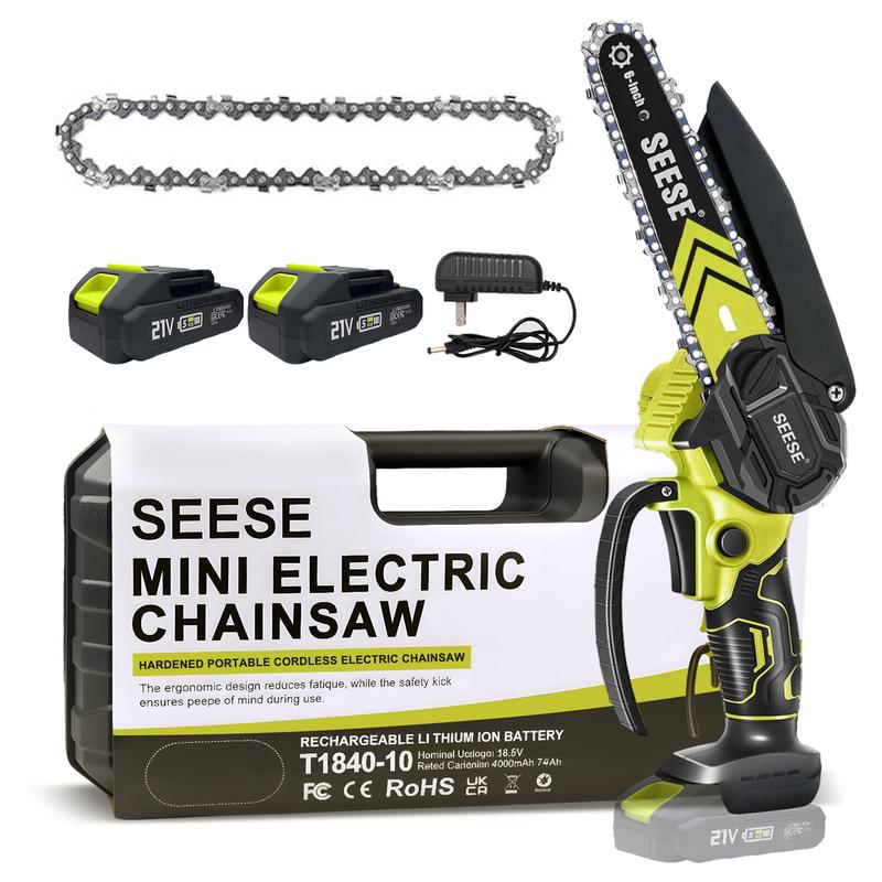 SEESE Cordless Mini Chainsaw – Brushless Electric Saw for Wood Cutting, Pruning & Garden Use