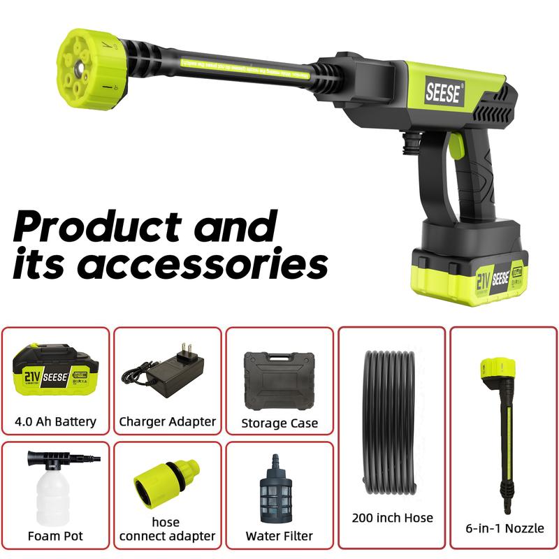 SEESE Handheld Cordless Pressure Washer – Portable Cleaning Tool for Car, Home & Garden Tasks